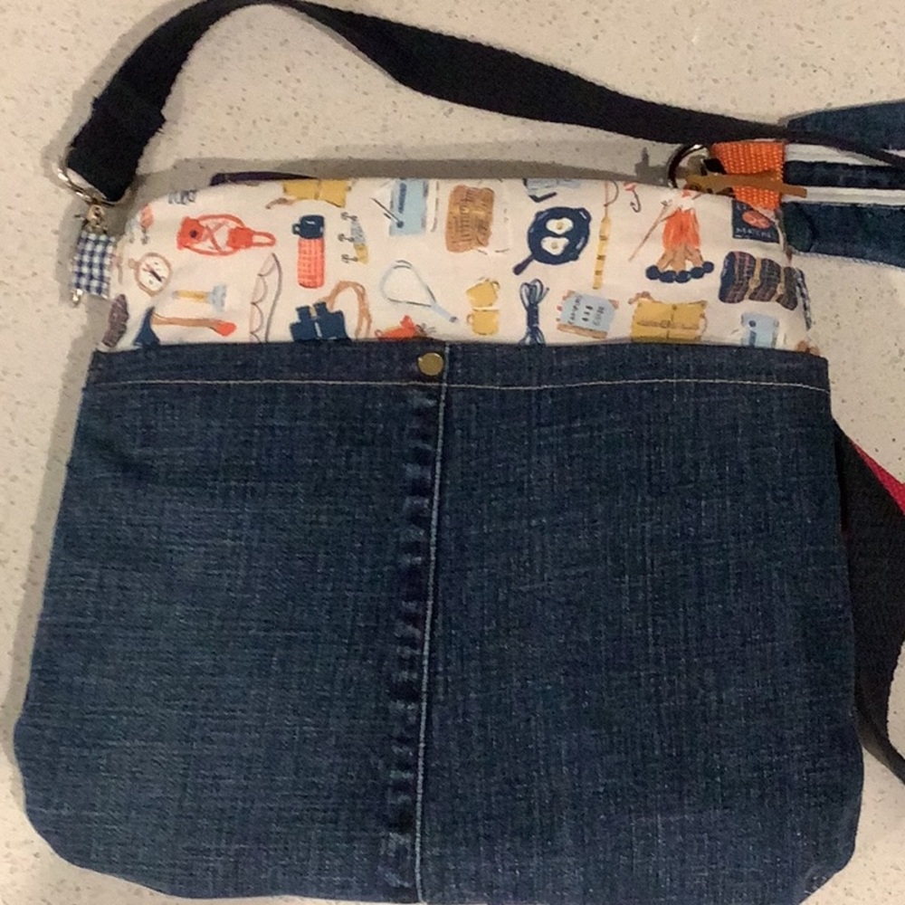 Handmade Upcycled Denim Crossbody Bag